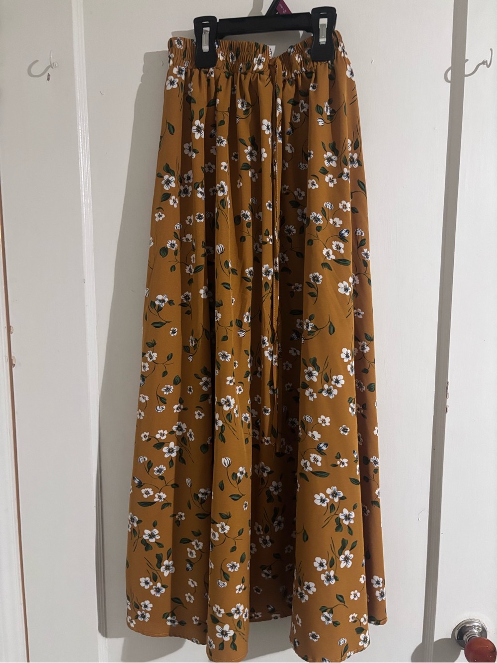 Floral Maxi Skirt in Mustard